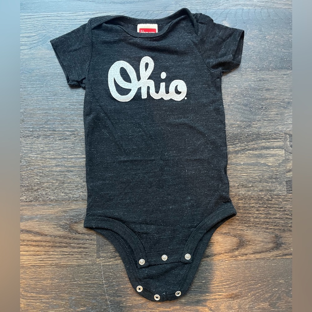 HOMAGE Black and White Ohio Kids Bodysuit